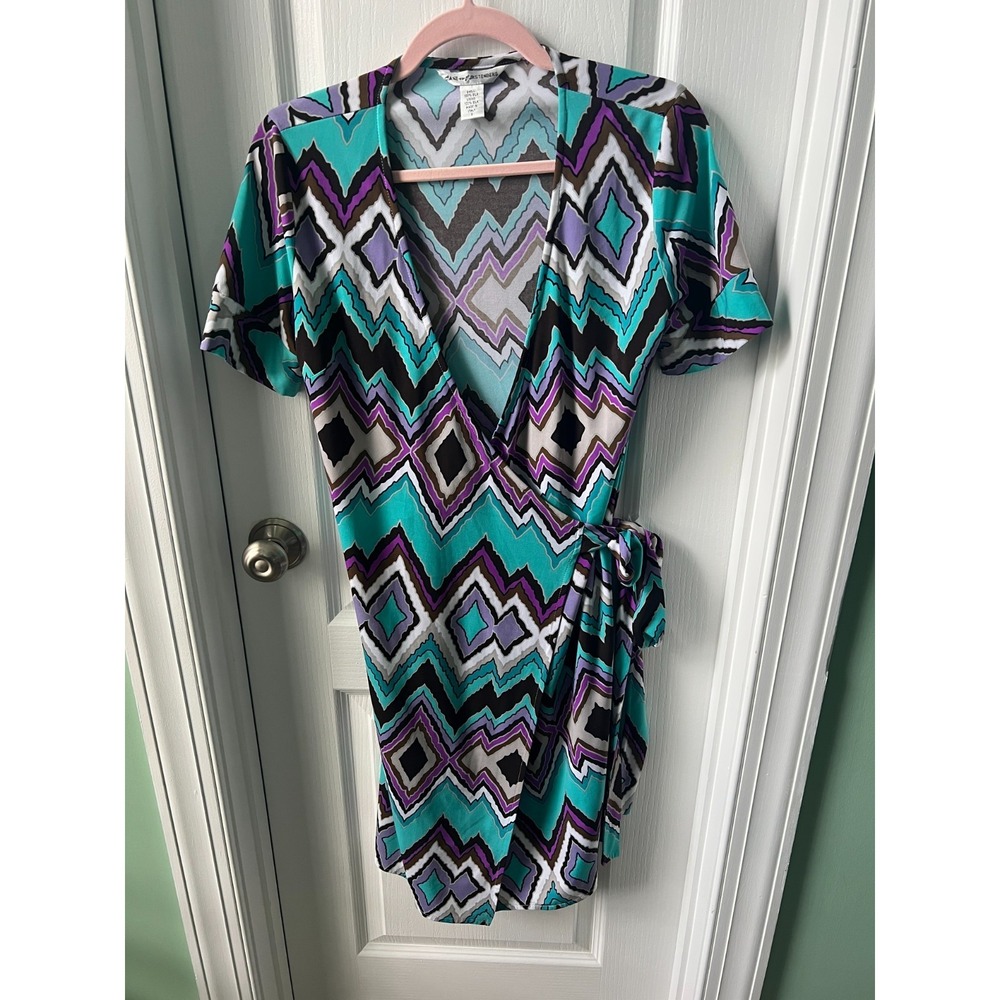 Diane Von Furstenberg Womens Wrap Dress 100% Silk Multicolor Size‎ 2 FLAW